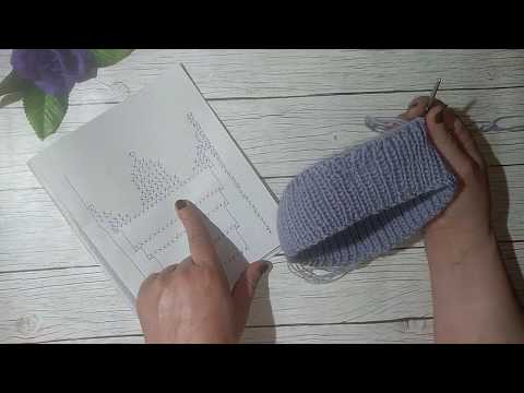 Видео: Шапка узором "Корона" /Подробный МК /