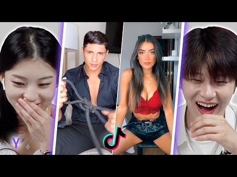 Видео: Корейский парень и девушка реагируют на вызов TikTok «Shoe Flip», часть 2 | Y