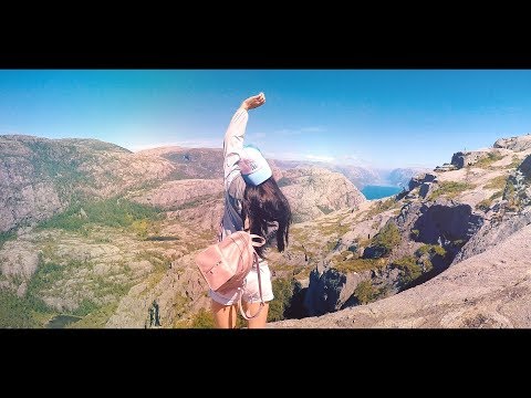 Видео: Гиганский утес Прекестулен, Норвегия, Люсе фьйорд, Preikestolen