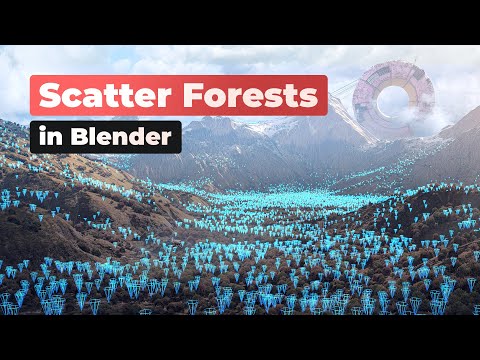 Видео: Разброс крупномасштабных лесов в Blender #b3d #tutorial