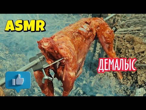 Видео: Вертельге пісірілген қоян / АСМР демалыс / Табиғат вайбы / Сыбырлаған дауыс / Қазақша АСМР / ASMR