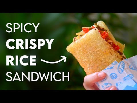 Видео: Хрустящий рис с острой начинкой.