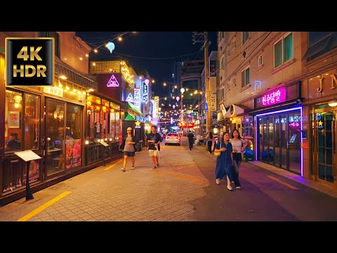 Видео: Ночная прогулка по Сеулу в формате 4K / Пончхон-дон | Корея