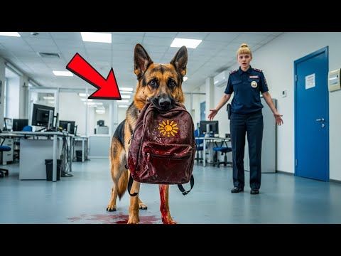 Видео: Раненая собака K9 пришла в полицию с детским рюкзаком — полицейский понял правду и спас ребёнка