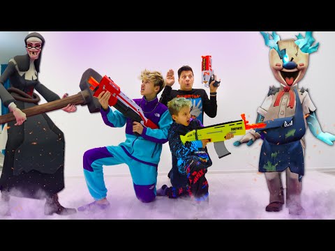 Видео: ЗЛОЙ Мороженщик и МОНАХИНЯ  В Реальной Жизни Horror Brawl Ice Scream and Evil Nun in Battle Royal
