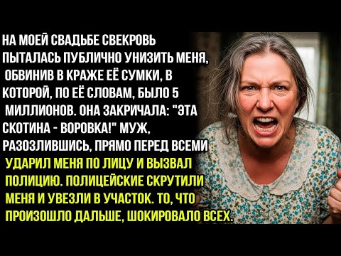 Видео: Эта СKOTИHA — воровка! — орала свекровь на нашей годовщине, А Муж ударил меня. Но потом произошло...