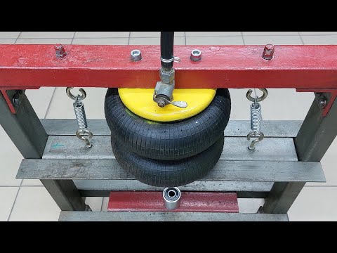 Видео: Сделал мощный пневматический пресс из ПНЕВМОПОДУШКИ! Genius idea!