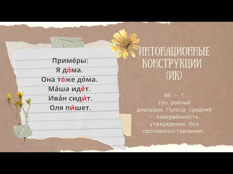 Видео: РКИ. Интонационные конструкции (ИК) с примерами. PDF под видео