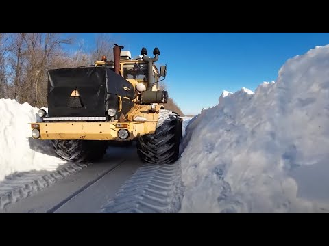 Видео: Трактор Кировец. Продолжаю пробивать дорогу вдоль лесополосы.