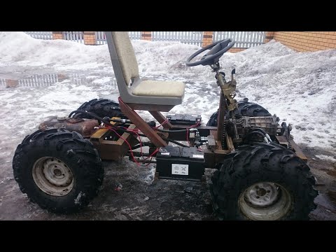 Видео: Первый выезд .Самодельный минитрактор гибрид