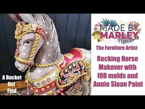 Видео: Преображение лошадки-качалки с помощью форм IOD и краски Энни Слоун