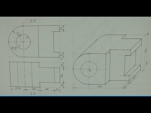 Видео: Наклонная проекция - 4 - Инженерный чертеж - Технический чертеж