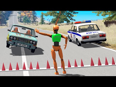 Видео: ШИПЫ СМЕРТИ! ДПС ПЕРЕКРЫЛИ ВЪЕЗД В ГОРОД ШИПАМИ | BeamNG.drive