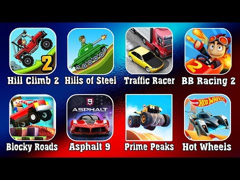 Видео: Сборник игры ГОНКИ - Hill Climb 2, Hot Wheels, Asphalt 9, Hills of Steel, Traffic Racer Blocky Roads