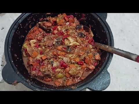 Видео: Овощи в казане. Очень вкусно и низкокалорийно!!!