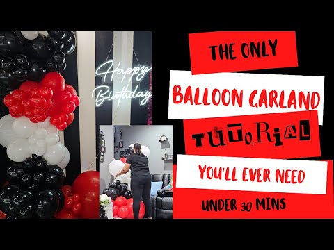 Видео: Как сделать | Простейший урок по созданию гирлянды из воздушных шаров 🎈 | менее 30 минут | Идеи д...