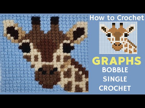 Видео: Как вязать крючком ГРАФЫ с помощью ОДИНАРНОГО КРЮЧКА BOBBLE | Блок "Жираф" | Wildlife Graphghan CAL