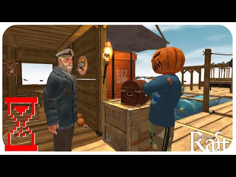 Видео: Хэллоуинское обновление выживания на Плоту // Survive on Raft: Рафт и выживание