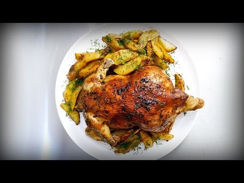 Видео: Просто офигенная курица в духовке с картошкой по-деревенски.