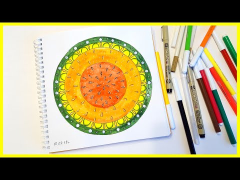 Видео: Рисуем Мандалу - арбуз! Запись трансляции!