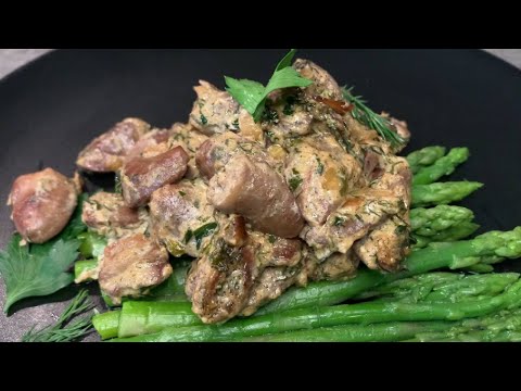 Видео: Сердечки куриные на сковороде. Chicken hearts in a pan.