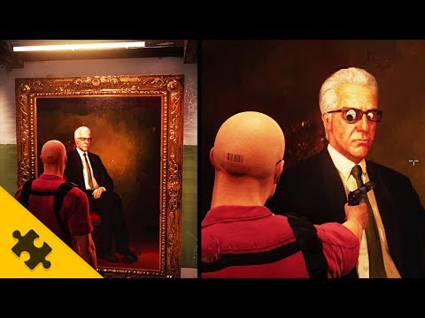 Видео: ЖИВАЯ страшная КАРТИНА! Суицид, РОК-САТАНА, ГИГАНТСКИЕ УТКИ (Пасхалки Hitman 2 Easter Eggs)