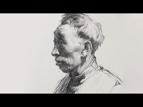 Видео: Учимся рисовать портрет мужчины углем