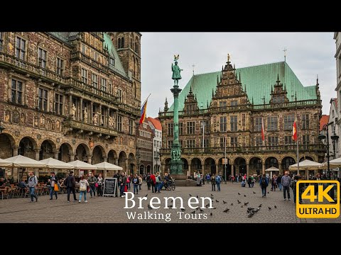 Видео: 4K Walking Tour по Бремене, Германия|Исторические достопримечательности |Расследование центра города