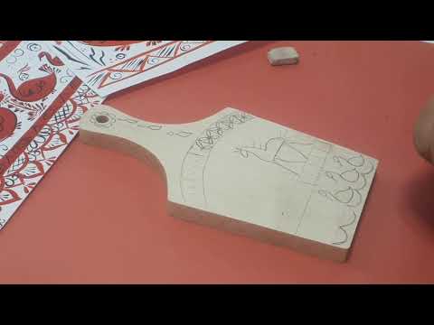 Видео: Мезенская роспись. Урок 14. Разметка доски.