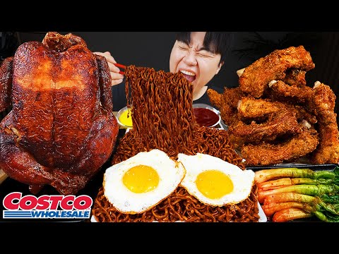 Видео: ASMR MUKBANG | Жареный цыпленок, жареные ребрышки, лапша с черной фасолью Корейская еда рецепт блюда