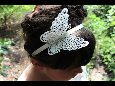 Видео: КРУЖЕВНАЯ БАБОЧКА на ободке школьный мк