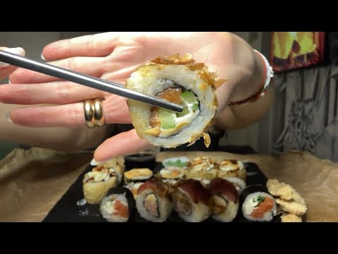 Видео: МУКБАНГ/Mukbang/Роллы🍣Rolls, Sushi/Суши/Тест…