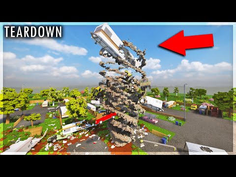 Видео: ОГРОМНОЕ ТОРНАДО УНИЧТОЖИЛО ГОРОДОК В TEARDOWN!