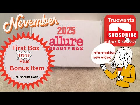 Видео: Распаковка бьюти-бокса Allure за ноябрь 2025 года + образцы с бонусными скидками на товары — Инфо...