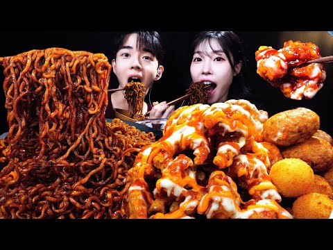 Видео: ASMR 10 миллионов подписчиков куриный рамен (с русскими субтитрами) (MUKBANG/Eating Sounds)