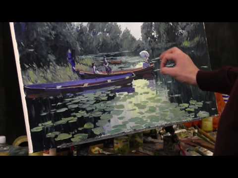 Видео: Приемы Клода Моне, 2 часть, импрессионизм, работа с фотоматериала, художник Артём Пучков