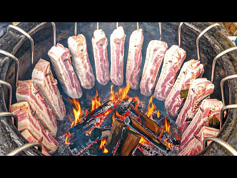 Видео: Удивительные навыки! Charcoal Grilled Steak BBQ Master Collection - Korean Street Food
