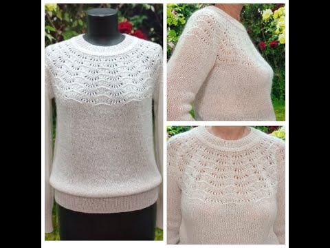 Видео: Кофточка из пряжи Alize angora gold simli. Готовая работа.