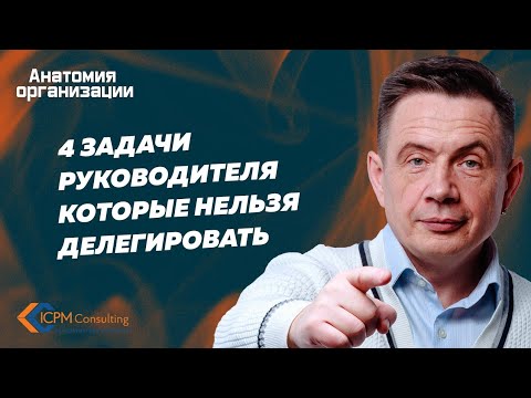 Видео: 4 задачи руководителя которые нельзя делегировать от Маличевского Владимира