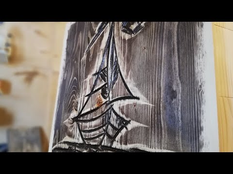 Видео: Обработка дерева болгаркой  Парусник