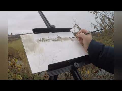 Видео: #пленэр #суздаль #творчество #акварель #watercolor #пленэракварелью