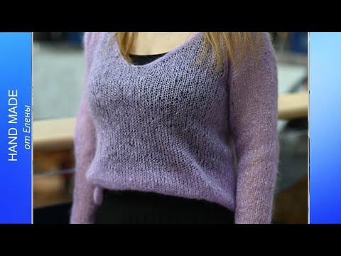 Видео: Пуловер из Кид Мохера от Аlize спицами.