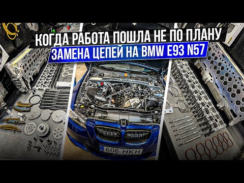 Видео: Проблема BMW 330D E93 N57. Замена цепей со съемом ГБЦ. #hellcar #workshop