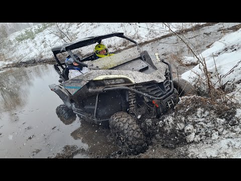 Видео: Зимний OFFroad на квадроциклах ... Засадили Багги CFmoto ZF1000