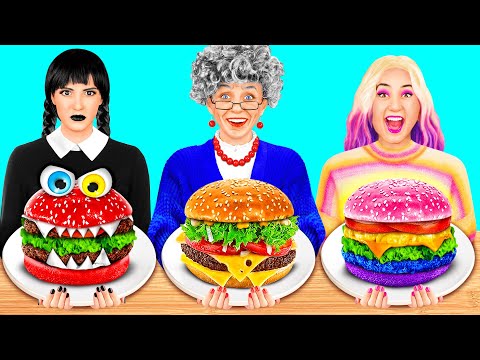 Видео: Кулинарный Челлендж: Уэнсдей Против Бабушки | Вкусные Кухонные Лайфхаки от Parara Best