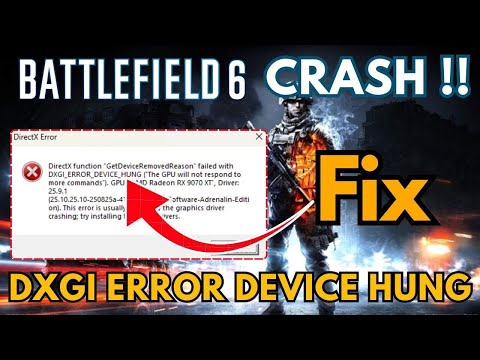 Видео: Как исправить ошибку DXGI ERROR DEVICE HUNG в Battlefield 6