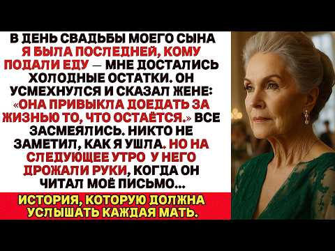 Видео: НА СВАДЬБЕ МОЕГО СЫНА МЕНЯ ОБСЛУЖИЛИ ПОСЛЕДНЕЙ — МНЕ ДОСТАЛИСЬ ХОЛОДНЫЕ ОСТАТКИ. И ТОГДА Я…