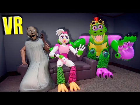 Видео: VR Гига Монти и Чика сделали подарок Бабке Гренни в Бонелаб FNAF COOP Bonelab Mod