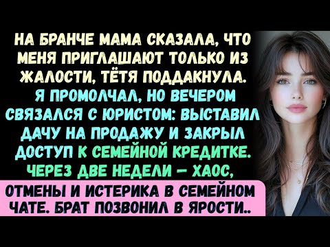 Видео: На бранче мама усмехнулась и сказала: «Тебе ещё повезло, что мы вообще тебя приглашаем — жалость мно