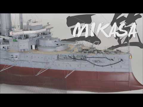 Видео: Императорский флот Японии Линкор Микаса Цусимское сражение 1905, Масштаб 1:200